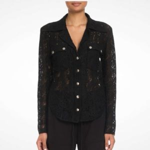 New! CHLOE SEE BY CHLOE LACE BUTTON FRONT BLOUSE